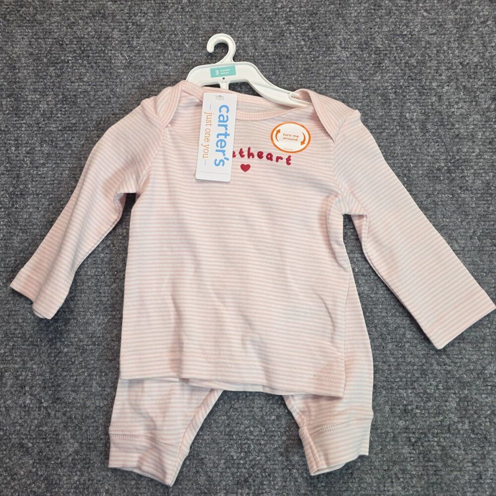 Baby Girls Valentine's Day Sweetheart Heart 2 Piece Outfit Set 3 Months